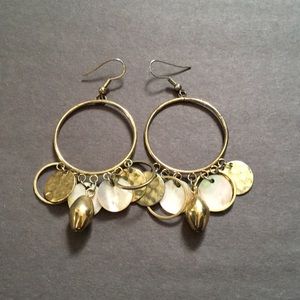 Gold and Shell Earringa